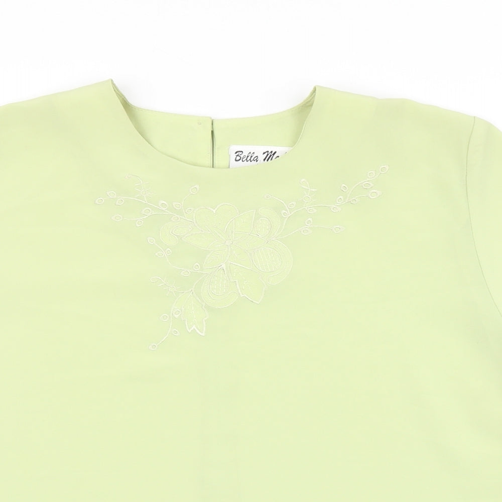 Womens UK Size 12 Bella Moda Green Basic Blouse