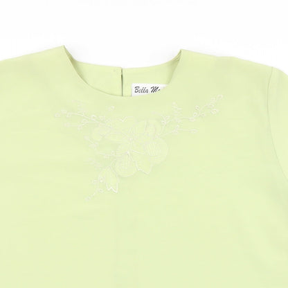 Womens UK Size 12 Bella Moda Green Basic Blouse