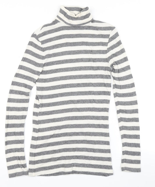 F&F Womens Grey Striped  Pullover Jumper Size 8