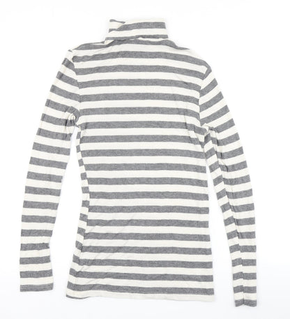 F&F Womens Grey Striped  Pullover Jumper Size 8