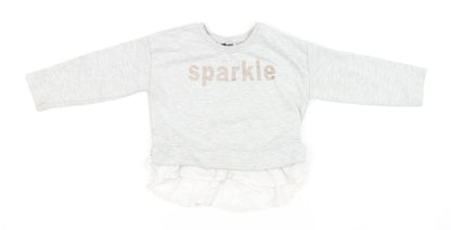 NEXT Girls Grey   Pullover Jumper Size 2-3 Years