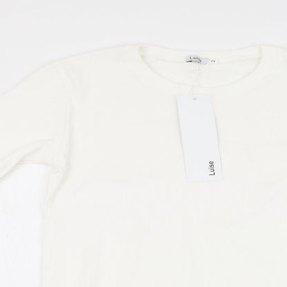 luise Womens White   Pullover Jumper Size 2