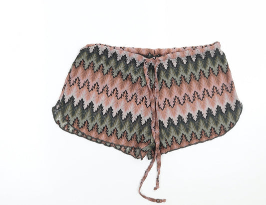 Primark Womens Pink Geometric  Bermuda Shorts Size M