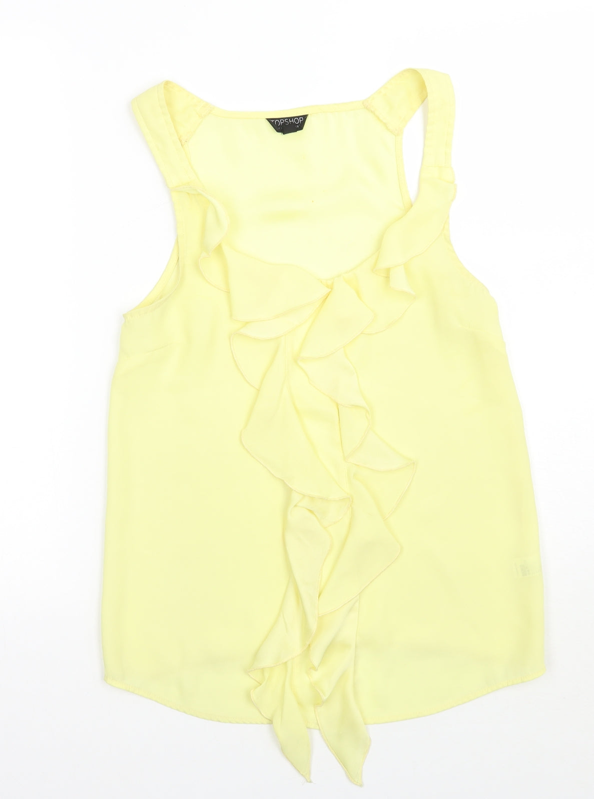 Womens UK Size 6 Topshop Yellow Basic Tank