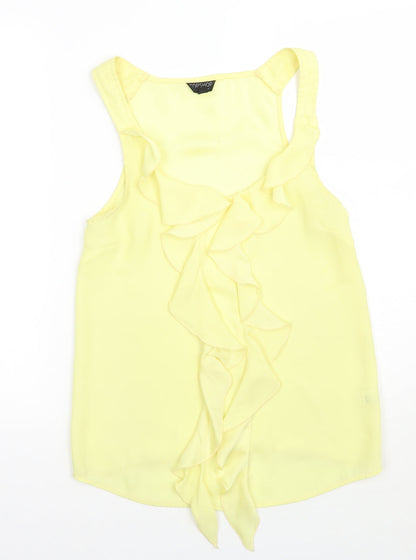 Womens UK Size 6 Topshop Yellow Basic Tank