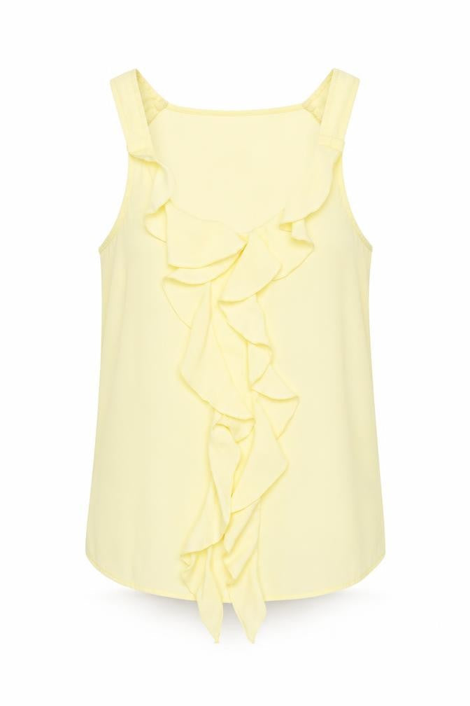 Womens UK Size 6 Topshop Yellow Basic Tank