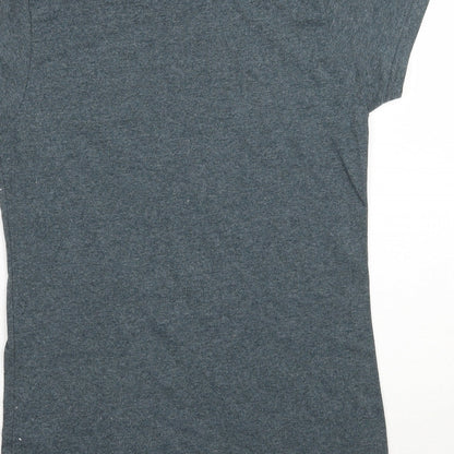 Womens UK Size S Gildan Blue Basic T-Shirt