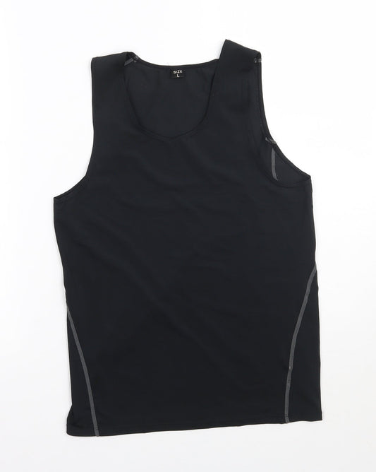 Womens UK Size L Preworn Black Basic Tank