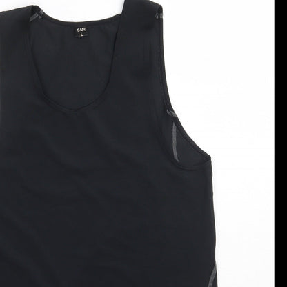 Womens UK Size L Preworn Black Basic Tank