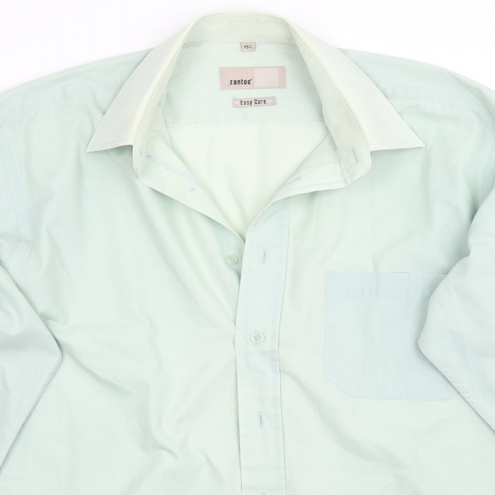 Zantos Mens Green    Button-Up Size 15.5