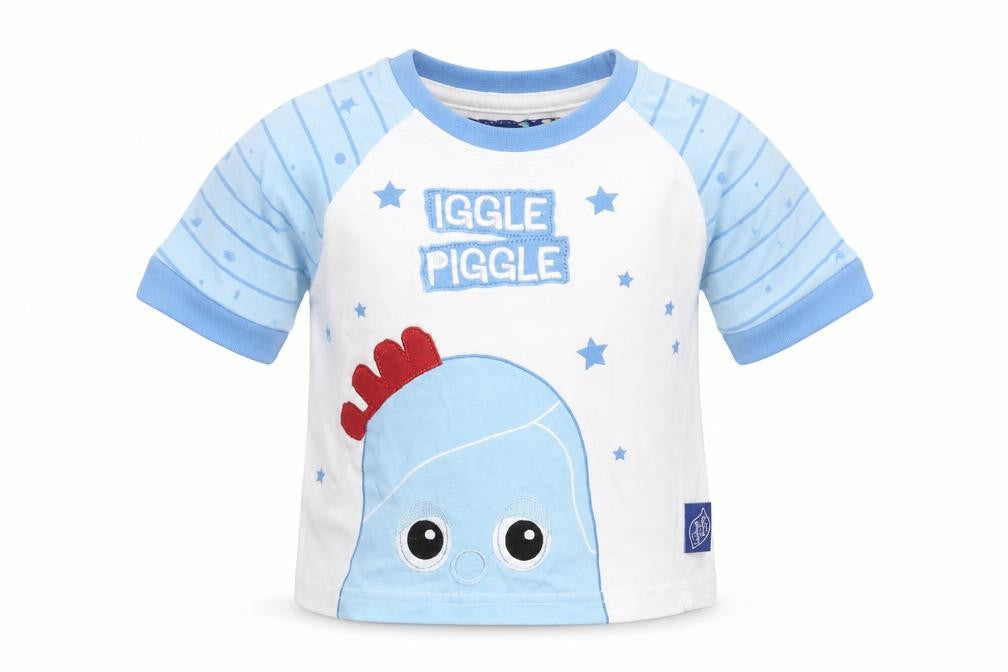 Int he night Baby Blue Striped  Basic T-Shirt Size 9-12 Months