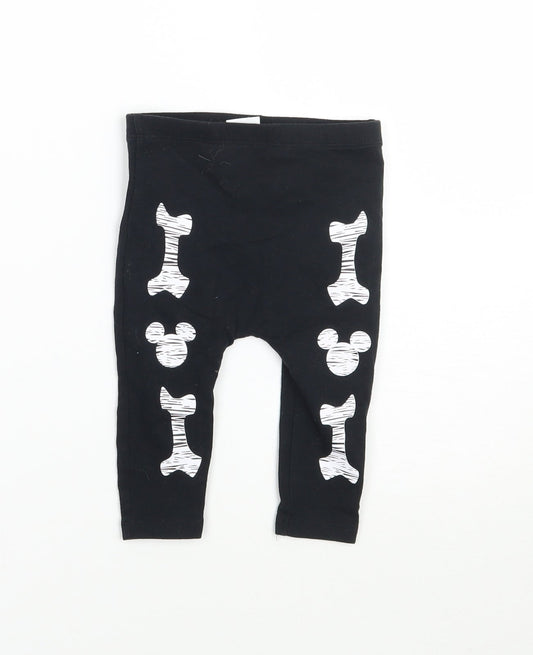 F&F Girls Black   Capri Leggings Size 6-9 Months  - Disney