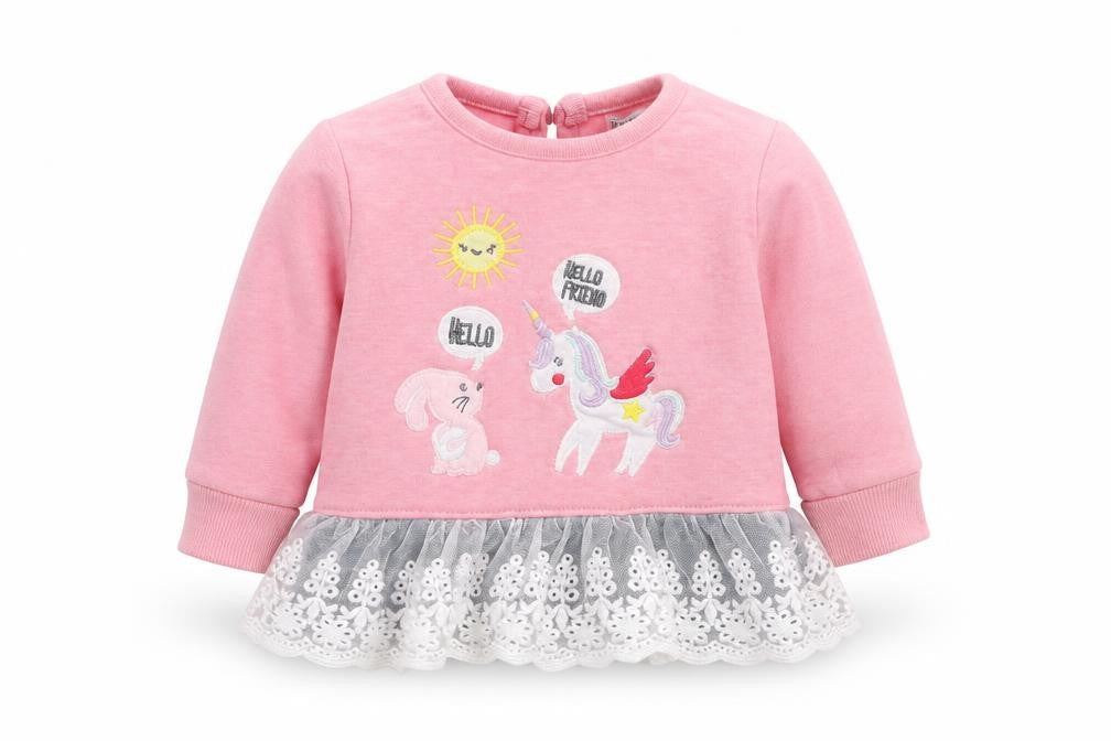 Crafted Girls Pink   Pullover Jumper Size 3-6 Months