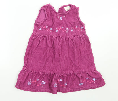 Morris mouse Girls Purple Floral  A-Line  Size 12-18 Months