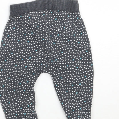 George Girls Grey Geometric  Sweatpants Trousers Size 6-9 Months
