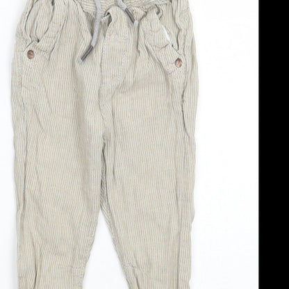 NEXT Boys Green Striped  Capri Trousers Size 12-18 Months
