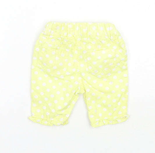 Cherokee Girls Yellow Polka Dot  Cropped Jeans Size 9-12 Months