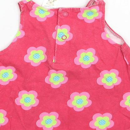 Baby Time Bear Girls Pink Floral  Basic T-Shirt Size 3-6 Months