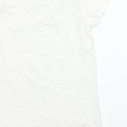 TU Girls White Animal Print  Basic T-Shirt Size 7-8 Years