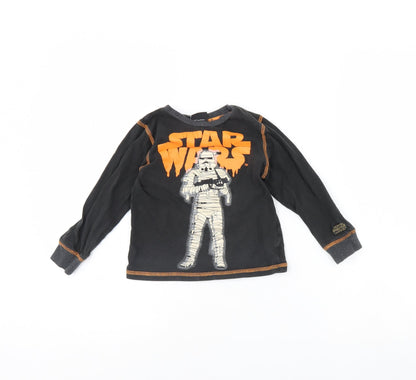 TU Boys Grey Solid   Pyjama Top Size 5 Years  - Star wars