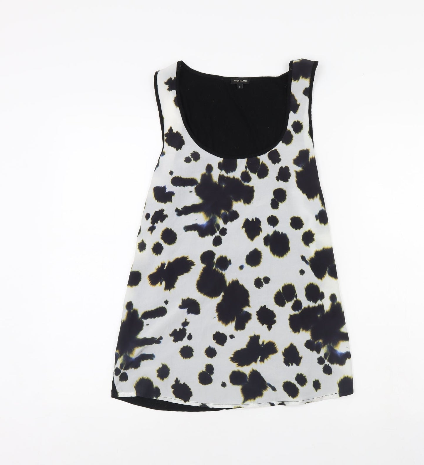 Womens UK Size 8 River Island White Basic Tank