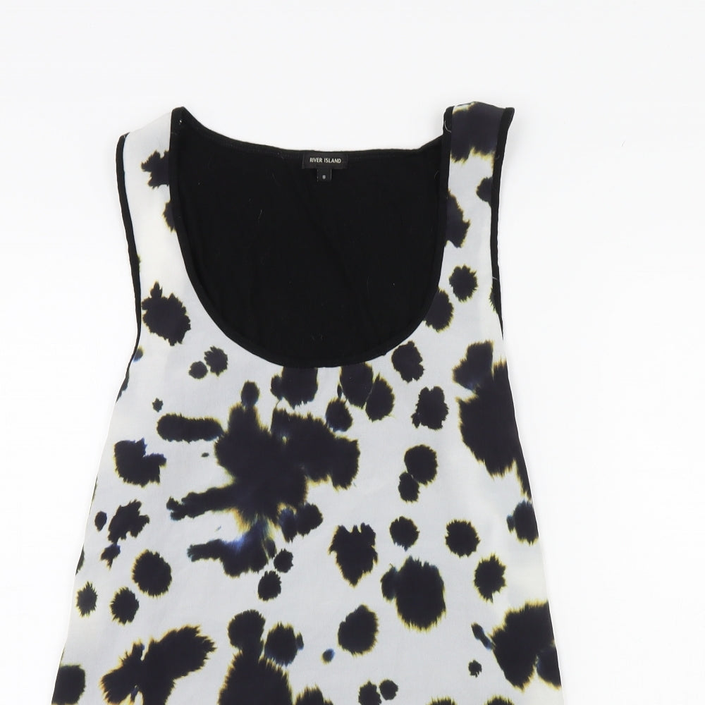 Womens UK Size 8 River Island White Basic Tank