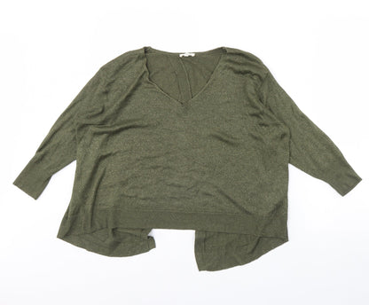 Womens UK Size 10 River Island Green Basic Blouse