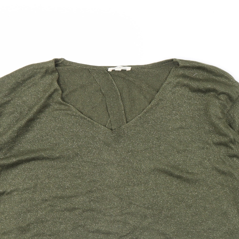 Womens UK Size 10 River Island Green Basic Blouse