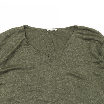 Womens UK Size 10 River Island Green Basic Blouse