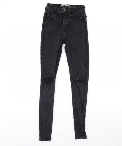 Denim & Co Womens Black  Denim Skinny Jeans Size 4 L28 in