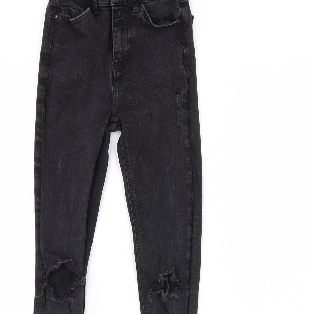 Denim & Co Womens Black  Denim Skinny Jeans Size 4 L28 in