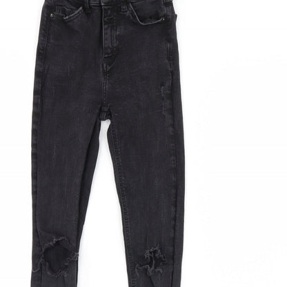 Denim & Co Womens Black  Denim Skinny Jeans Size 4 L28 in