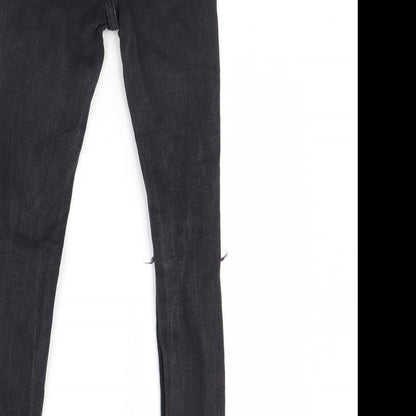 Denim & Co Womens Black  Denim Skinny Jeans Size 4 L28 in