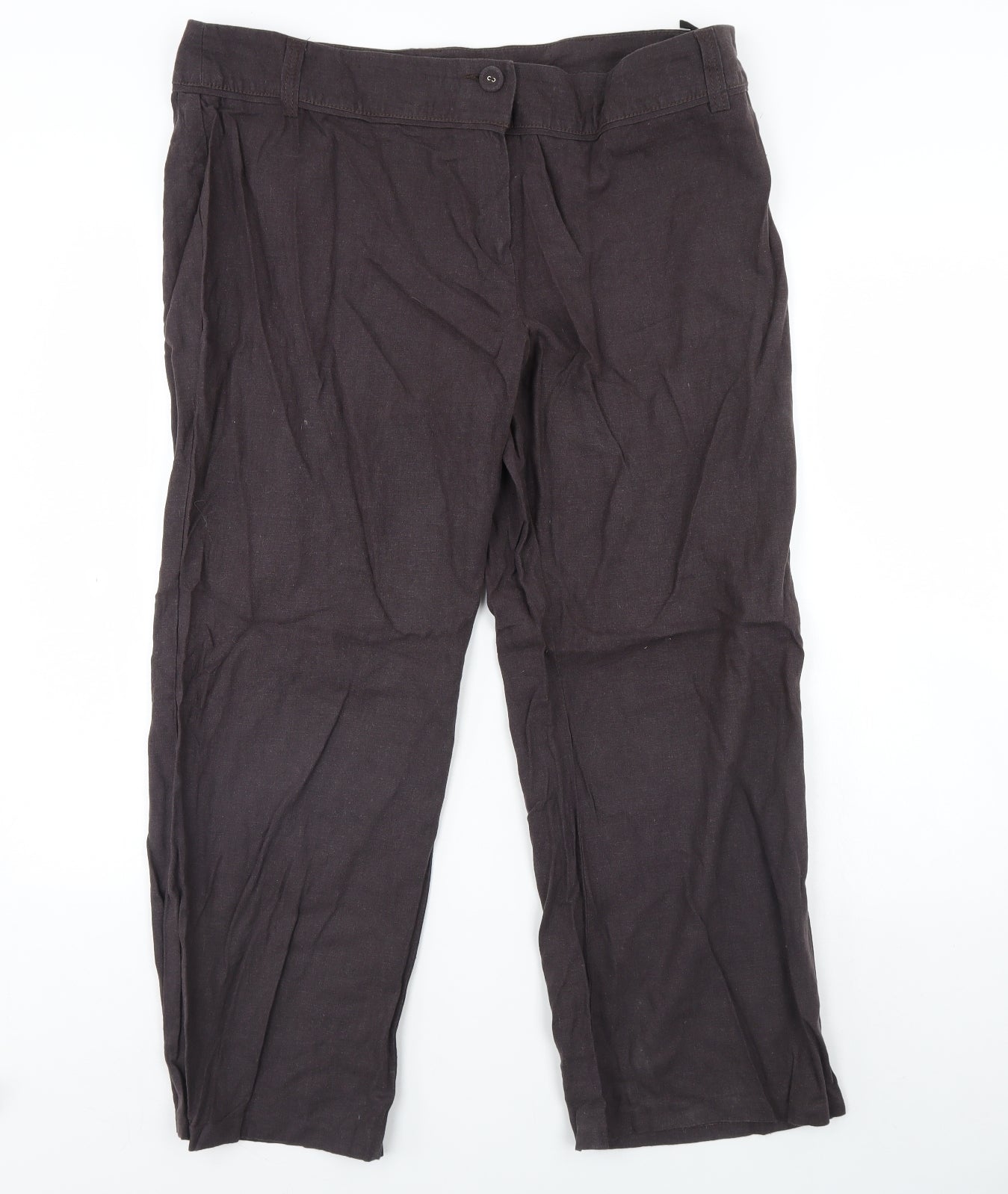 Womens UK Size 42 Preworn Regular Fit  Brown Trousers