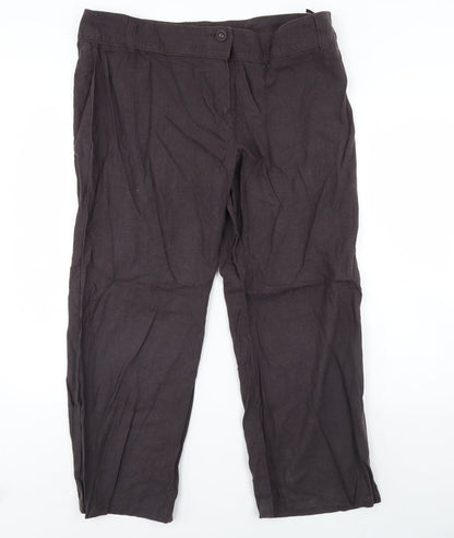 Womens UK Size 42 Preworn Regular Fit  Brown Trousers