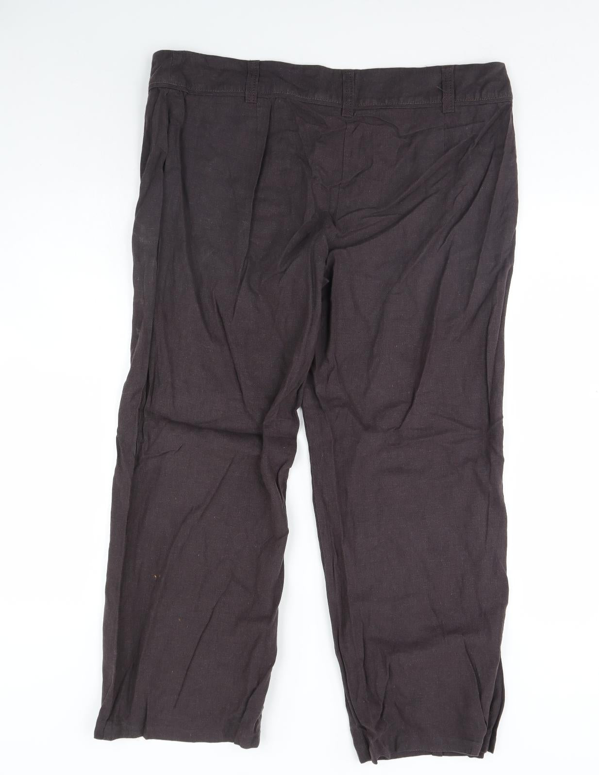 Womens UK Size 42 Preworn Regular Fit  Brown Trousers