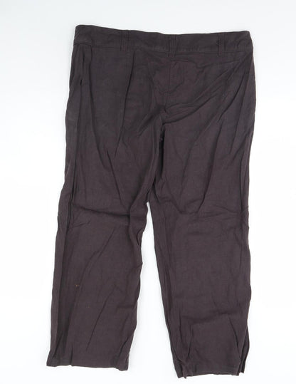 Womens UK Size 42 Preworn Regular Fit  Brown Trousers