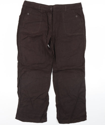 m&s Womens Brown   Trousers  Size 16 L30 in