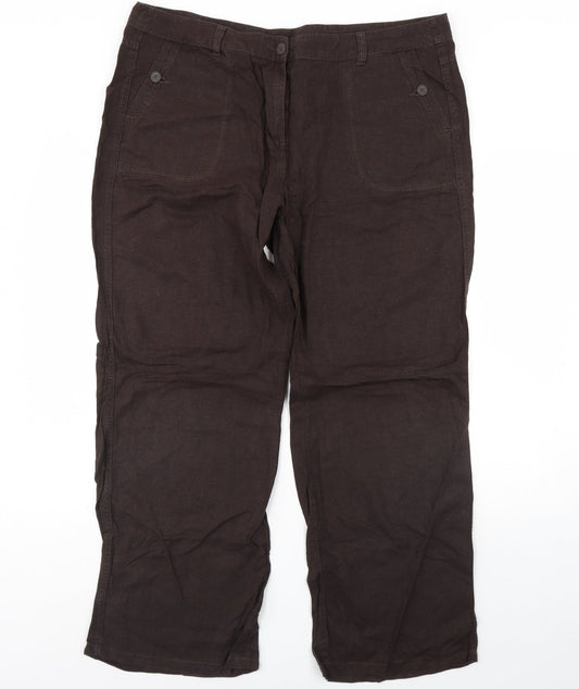 m&s Womens Brown   Trousers  Size 16 L30 in