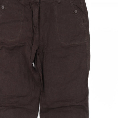 m&s Womens Brown   Trousers  Size 16 L30 in