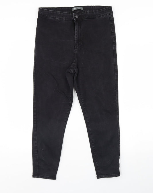 Denim & Co. Womens Black  Denim Skinny Jeans Size 14 L26 in