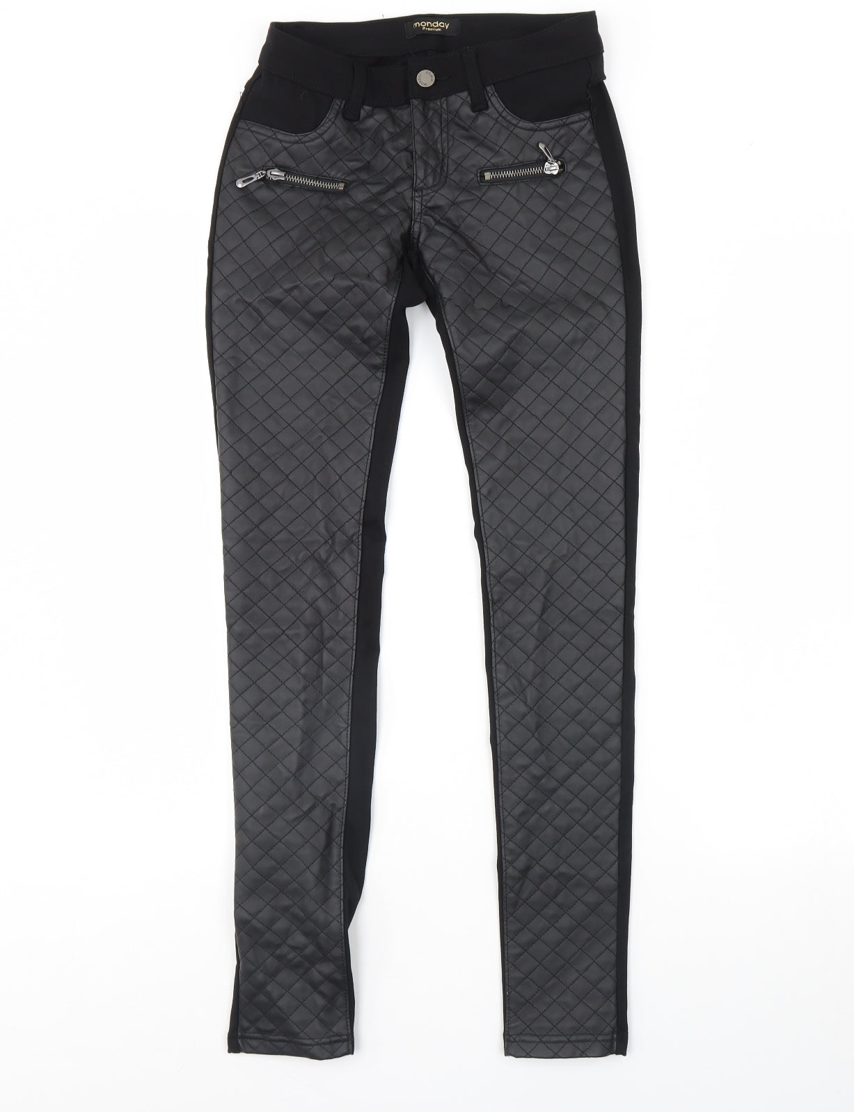 Womens UK Size S Monday Regular Fit Skinny Black Jeans