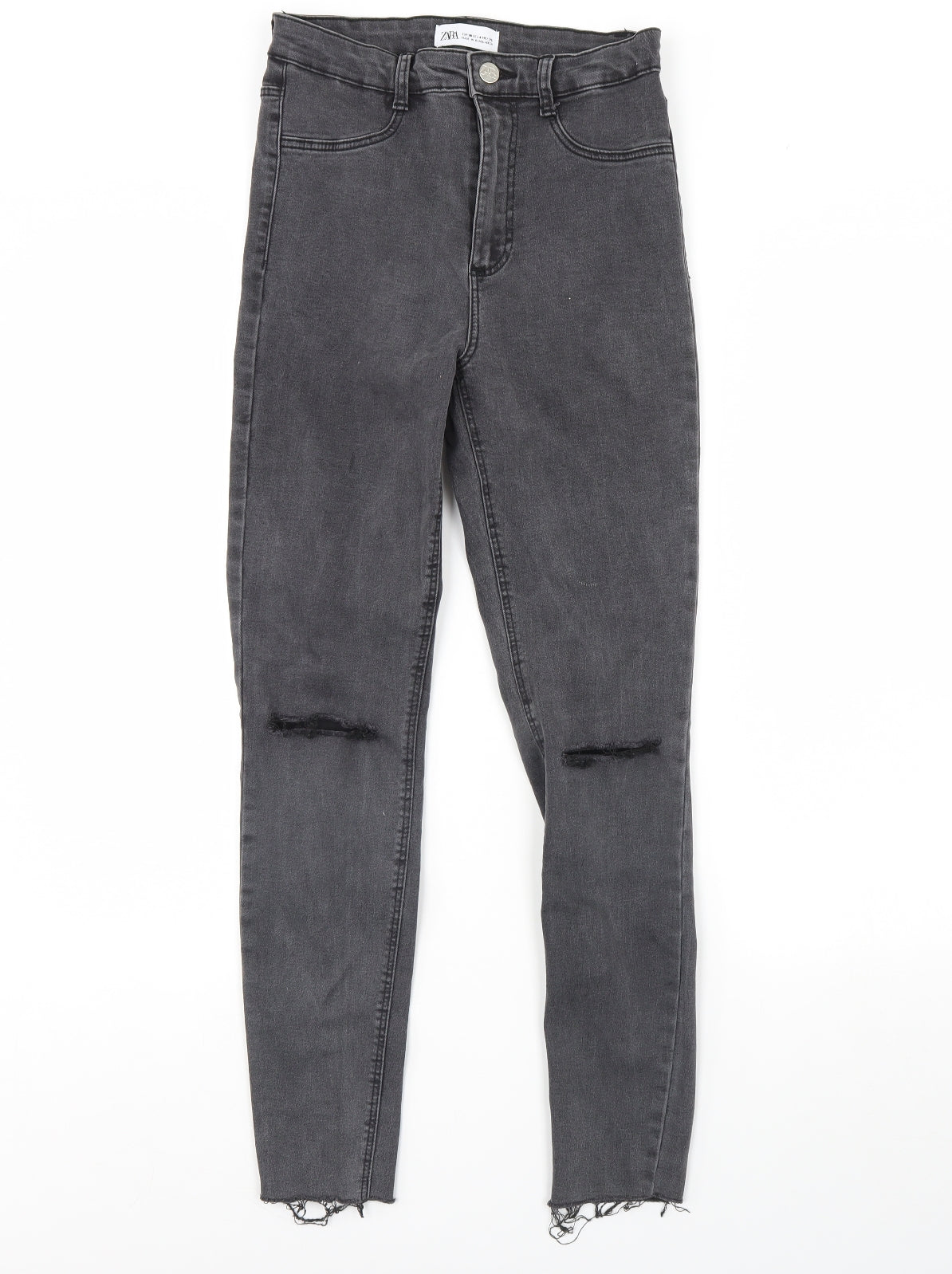 Zara Womens Grey  Denim Skinny Jeans Size 8 L29 in