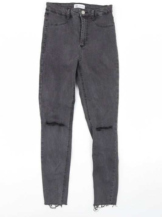Zara Womens Grey  Denim Skinny Jeans Size 8 L29 in