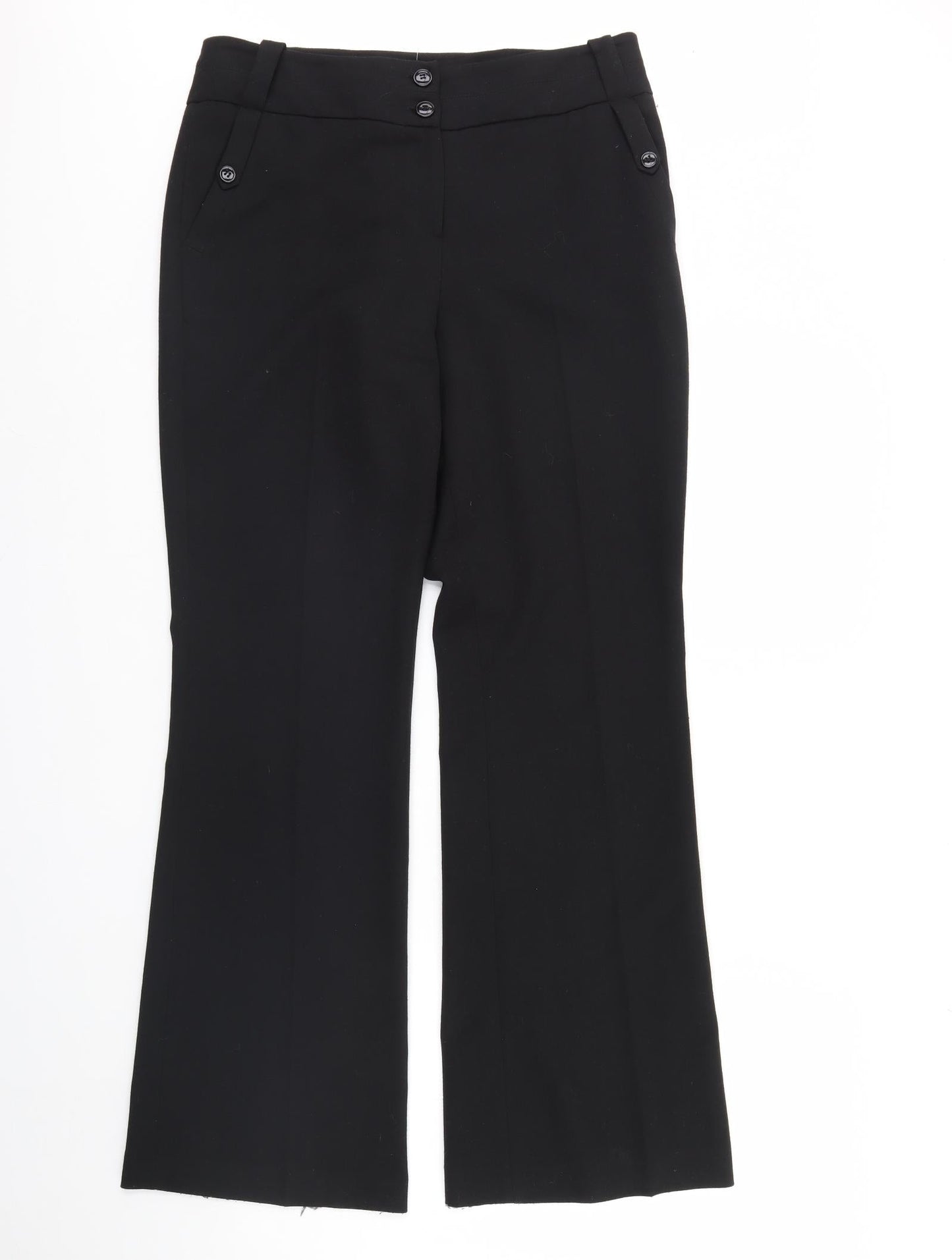 Womens UK Size 12 Wallis Regular Fit  Black Trousers