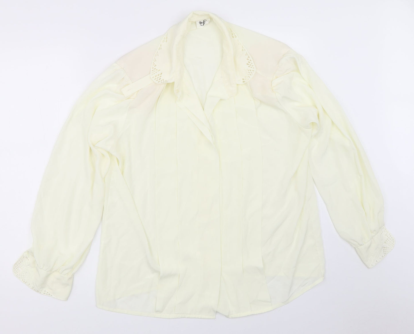 Womens UK Size 14 Preworn Ivory Basic Button-Up