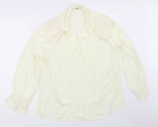 Womens UK Size 14 Preworn Ivory Basic Button-Up