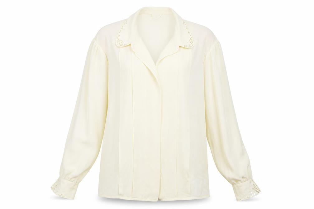 Womens UK Size 14 Preworn Ivory Basic Button-Up
