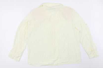 Womens UK Size 14 Preworn Ivory Basic Button-Up
