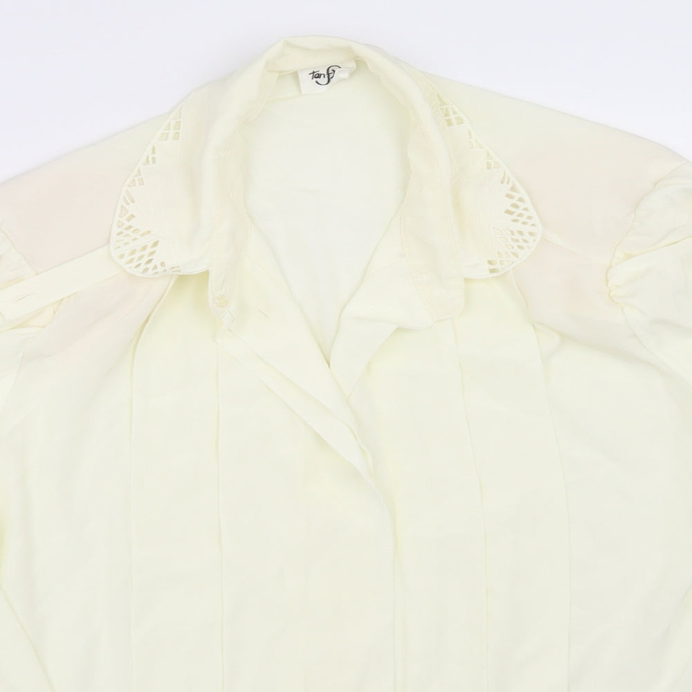 Womens UK Size 14 Preworn Ivory Basic Button-Up